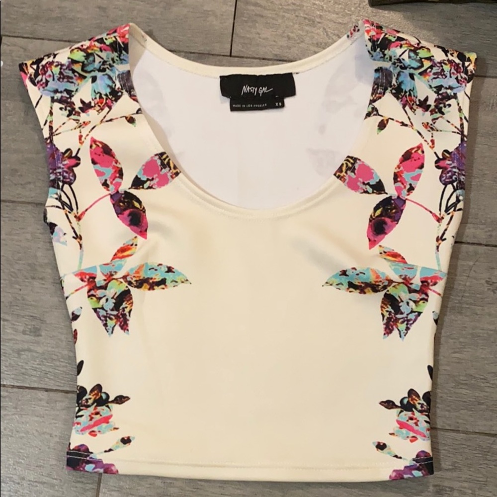 Nasty gal floral crop top